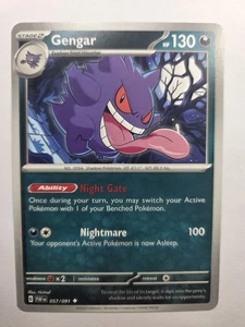 Gengar 057/091 SV: Paldean Fates poco común normal casi nuevo Pokémon Tcg - Imagen 1 de 2