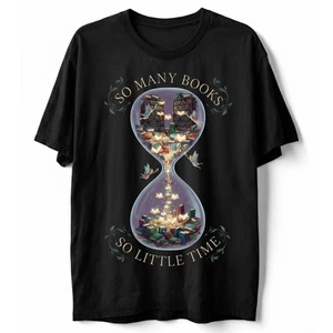 So viele Bücher so wenig Zeit T-Shirt Buchliebhaber Lesen Sanduhr Fee Bücherwurm - Bild 1 von 11