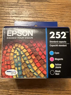 EPSON 252 TRICOLOR CIAN MAGENTA AMARILLO NEGRO CADUCIDAD 27/09 AUTÉNTICO GENUINO NUEVO Foto 1 de 2