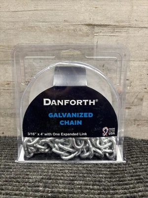 Danforth Galvanized CHAIN  3/16" x 4' with one expanded link - Image 1 of 3