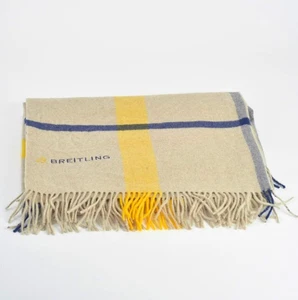 Breitling Unisex 100% Virgin Wool Scarf Shawl Nova Plaid 50" x 52" - Picture 1 of 4