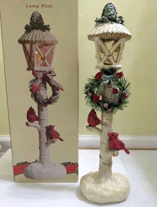 17" beleuchteter Urlaub Lampenmast mit roten Kardinälen Vogel EUC - Bild 1 von 9