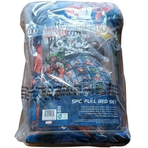 New Marvel 5 Piece Full Size Bed Sheet Reversible New - Picture 1 of 5