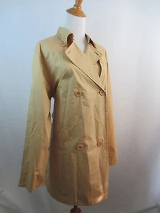 NWT MAX STUDIO Beige Double Button Trench Coat Long Light Jacket Womens sz Large - Picture 1 of 7