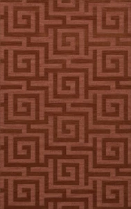 Pink Transitional Hand Hooked Squares Curls Blocks Area Rug Geometric DV13 - Picture 1 of 35