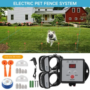 Electric Dog Fence Pet Containment System Shock Collars for 1/2/3 Dogs In-Ground - Picture 1 of 32
