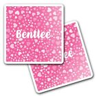 2x 10cm Vinyl Stickers Name Bentlee Letter Lettering