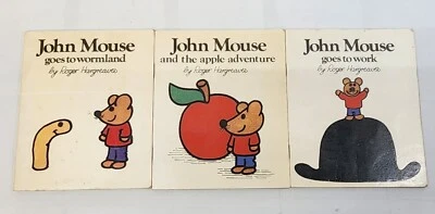 Lot / Set of 3 Children's Books John Mouse Roger Hargreaves 1973 - 1st Edition - Image 1 of 4