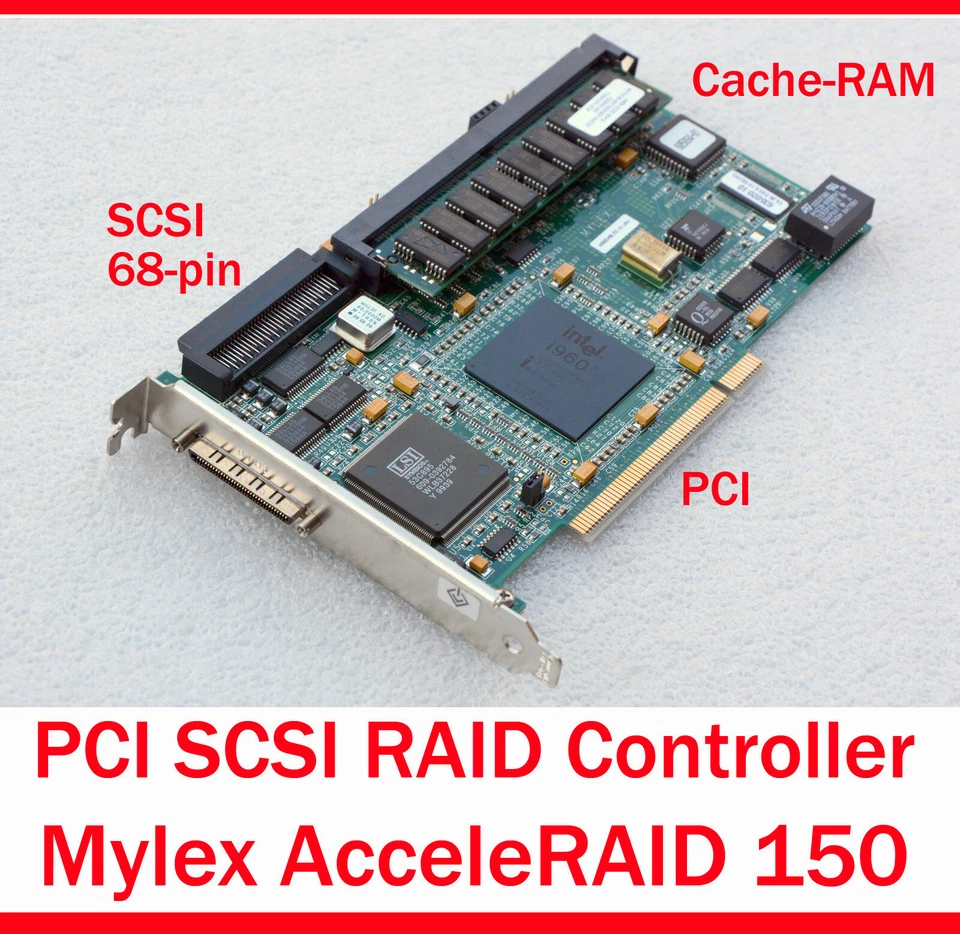 MYLEX AcceleRAID 150 SCSI PCI Raid Controller 5 0 & 1 3 5 10 30 50 68 Pin SCSI - Image 1 of 1