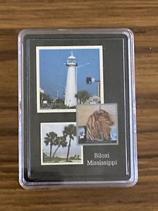 Biloxi Mississippi recuerdo cartas de juego viaje escénico estuche transparente vacaciones - Imagen 1 de 2