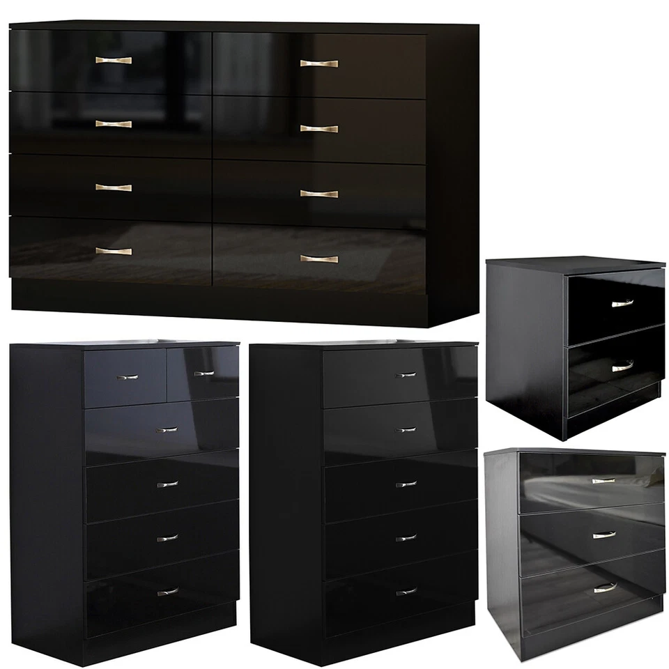 2/3/5/6/8 Drawer Chest of Drawers/ Bedside Cabinet - Classy Modern Bedroom Decor - Image 1 of 1