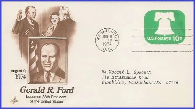 USA3 #IN29 ADDR PCS ARTCRAFT 2 FDC   Inauguration Ford 1974 - Image 1 of 1