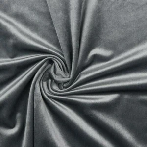 Plush Velvet Velour Fabric Material Bright Grey - Picture 1 of 1