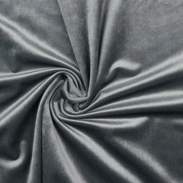 Plush Velvet Velour Fabric Material Bright Grey - Image 1 of 1