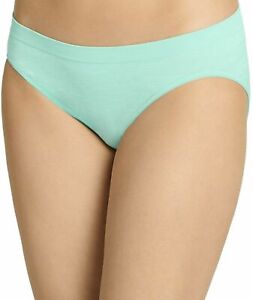 Jockey Smooth & Shine Seamfree Heathered Bikini Underwear Moonlight Jade Size 6