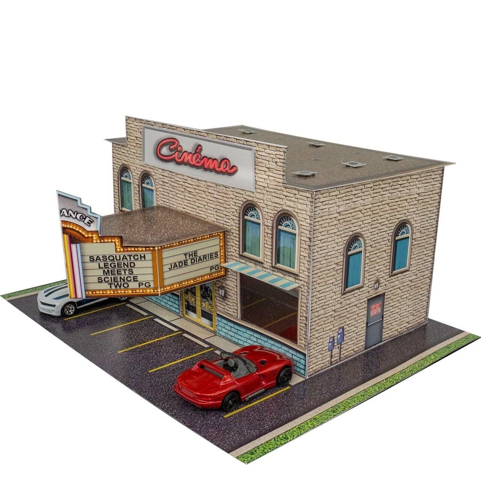 (PLEASE READ) Flexstock New "Movie Cinema"  1/64 S Scale /HO Scale Slot Car Kit - Image 1 of 4