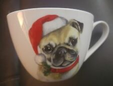 Portobello By Inspire Happy Holidays Bone China Santa Pug Dog Coffee Mug 