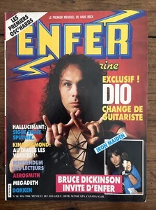 ENFER MAGAZINE #36 Mai 1986 - DIO IRON MAIDEN AEROSMITH MEGADETH ROGUE MALE - Imagen 1 de 3