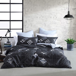 Logan and Mason Gibson Black Duvet Doona Quilt Cover Set 4 Bed Sizes