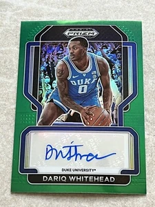 2022 Prizm Draft Picks Freshmen Signatures #FS-DAR Dariq Whitehead Green AU Duke - Foto 1 di 2