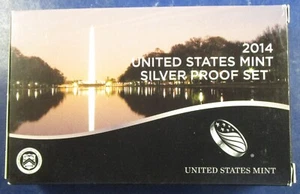 2014 U S Mint Silver Proof Set - 14 Coins - Original Box and COA (03) - Bild 1 von 9