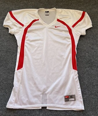 Camiseta de fútbol Nike XL para hombre espalda agrietada blanca roja Swoosh artículos deportivos activos Foto 1 de 4