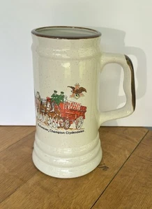 Vintage Budweiser Champion Clydesdales Beer Mug 1 LT Stein Ceramic - Picture 1 of 6