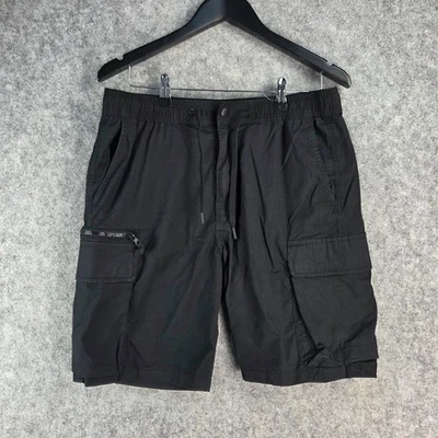 Pantalones Cortos H&M Para Hombre Medianos Negros Carga Cintura Elastizada Informales 13360 Foto 1 de 4