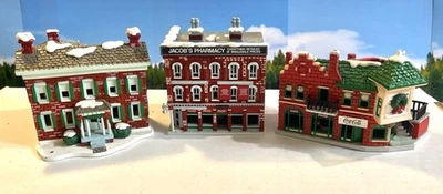 Lot set 3, Coca Cola Christmas Trim A Tree village HO scale buildings Ornament - Image 1 of 4