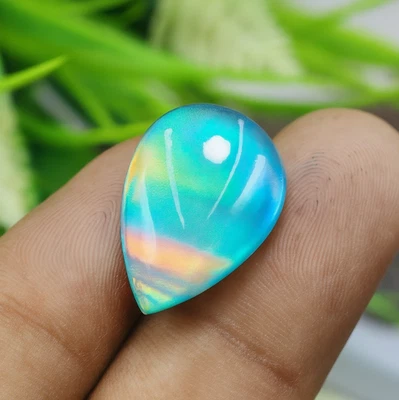 Pietra preziosa sfusa originale opale bi colore 12,90 ct taglio pera certific... - Immagine 1 di 4