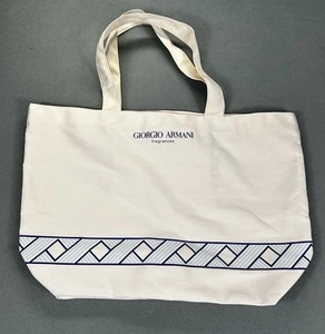 Giorgio Armani Fragrances Island Beige Blau Große Strandtasche Einkaufstasche - Bild 1 von 8