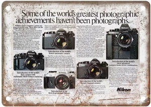 1983 Nikon Vintage Film Camera Advertisement Retro Look Metal Sign C1434 - Picture 1 of 2