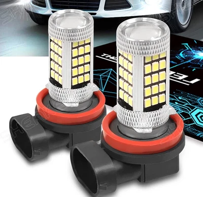2x Front Fog Light Lamp 60W 10000lm 66SMD Bulbs 6000K FOR Ford Focus MK3 2011-on - Image 1 of 4