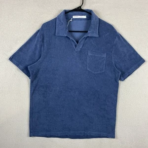 Criquet French Terry Short Sleeve Polo Shirt Men’s L Blue Golf Summer Minimal - Picture 1 of 7