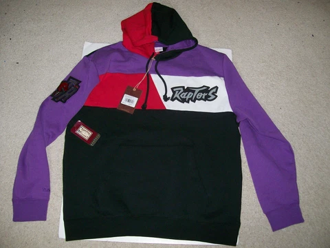 NEW XL NBA Toronto Raptors Mitchell & Ness Classic Throwback Hoodie Sweatshirt Cover