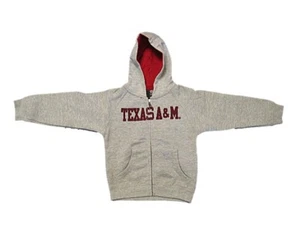 New Boy's NCAA Texas A&M Hoody Sweatshirt Toddler 4T Gray Zipper - Picture 1 of 1