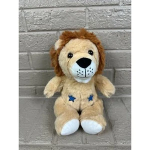 Lion Plush Beige Embroidered Blue Stars Stuffed Animal 12" - Picture 1 of 6