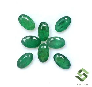 5x3 mm Natural Emerald Oval Cut Lot 10 Pcs 2.18 CTS Untreated Loose Gemstones - Picture 1 of 8