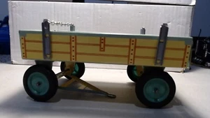 Retro Type Yellow/Blue Farm Trailer w/Latching Gate 8" long Tin - Picture 1 of 6