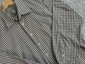 Peter Millar Long Sleeve Button Down Shirt Mens Large Plaid Brown L - Picture 1 of 9