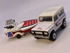 Matchbox🔥1989 Rimorchi TP-121 Land Rover Novanta e Seafire BIANCO -1/64- - Foto 1 di 14