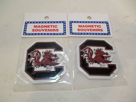 Lot of 2 South Carolina Gamecocks Magnet Refrigerator Locker Office Mancave Cover
