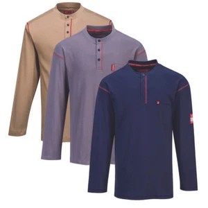 Portwest FR Bizflame FR 02 / FR 01 Long Sleeve T-shirt - Fast Shipping - Picture 1 of 15