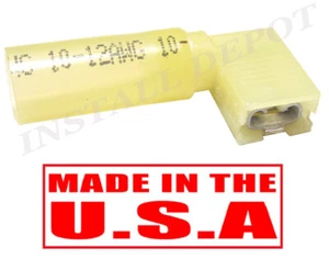 3M YELLOW HEAT SHRINK FLAG TERMINALS RIGHT ANGLE CONNECTORS WATERPROOF 12-10 AWG - Picture 1 of 4