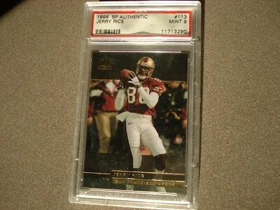 1998 SP Authentic Jerry Rice #113 base PSA 9 San Francisco 49ers HoF  - Image 1 of 2