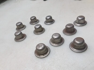 Vintage LOT (10) 7/16" Opening Push Nuts Pushcaps Nut Cap Tin Pedal Tractor US - Image 1 of 4