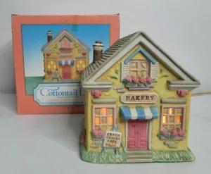 Cottontail Lane EASTER Lighted Bakery Midwest of Cannon Falls Bunny Cottages - Picture 1 of 12