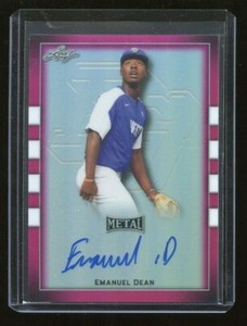 2018 Leaf Metal Perfect Game All-American AUTO Pink - EMANUEL DEAN #2/20