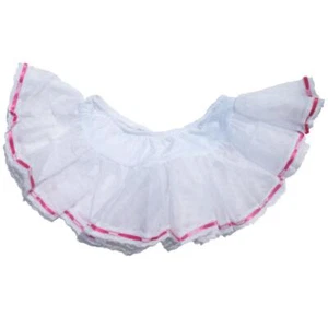 White Mesh Petticoat Hot Pink Ribbon Weave Lace Trim Contrast Tutu Costume 10040 - Picture 1 of 2