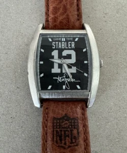 SELTENE NFL LEDER UHR VINTAGE KEN STABLER "SNAKE" OAKLAND RAIDERS - Bild 1 von 6